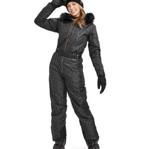 Tipsy Elves Black Leopard Ski Jacket